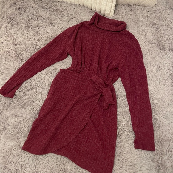 Tie Front Sweater Dress - Picture 2 of 11